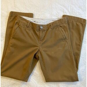 Eddie Bauer Mercer Slim Straight Khaki Pants Women 6 Tan Chino Mid Rise Casual